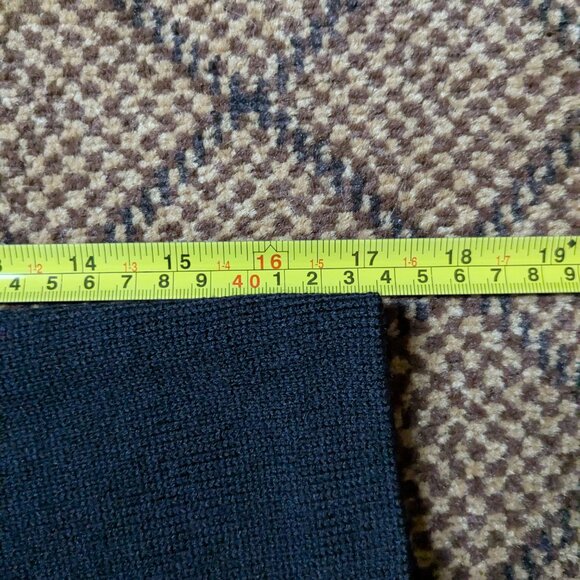 St John Full Zip Cardigan Sweater Long Jacket Black Wool Blend Size 14 Pockets - Picture 11 of 12